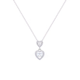 Asfour Crystal Chain Necklace With Hearts Pendant In 925 Sterling Silver-ND0402